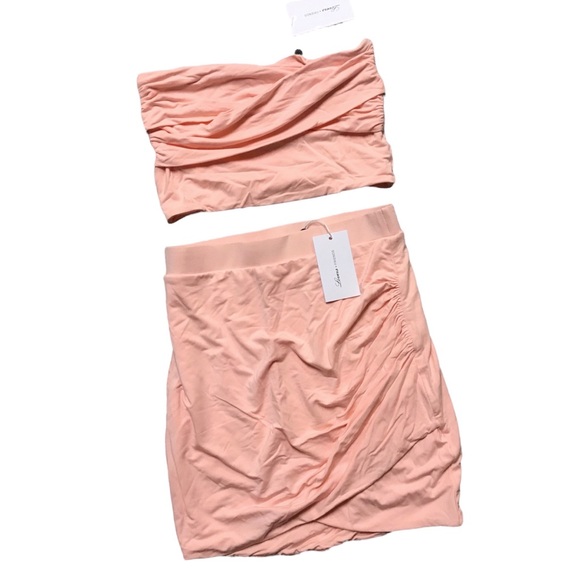 Lovers + Friends Dresses & Skirts - Lovers + Friends Peach Twisted Tube Top Skirt Set